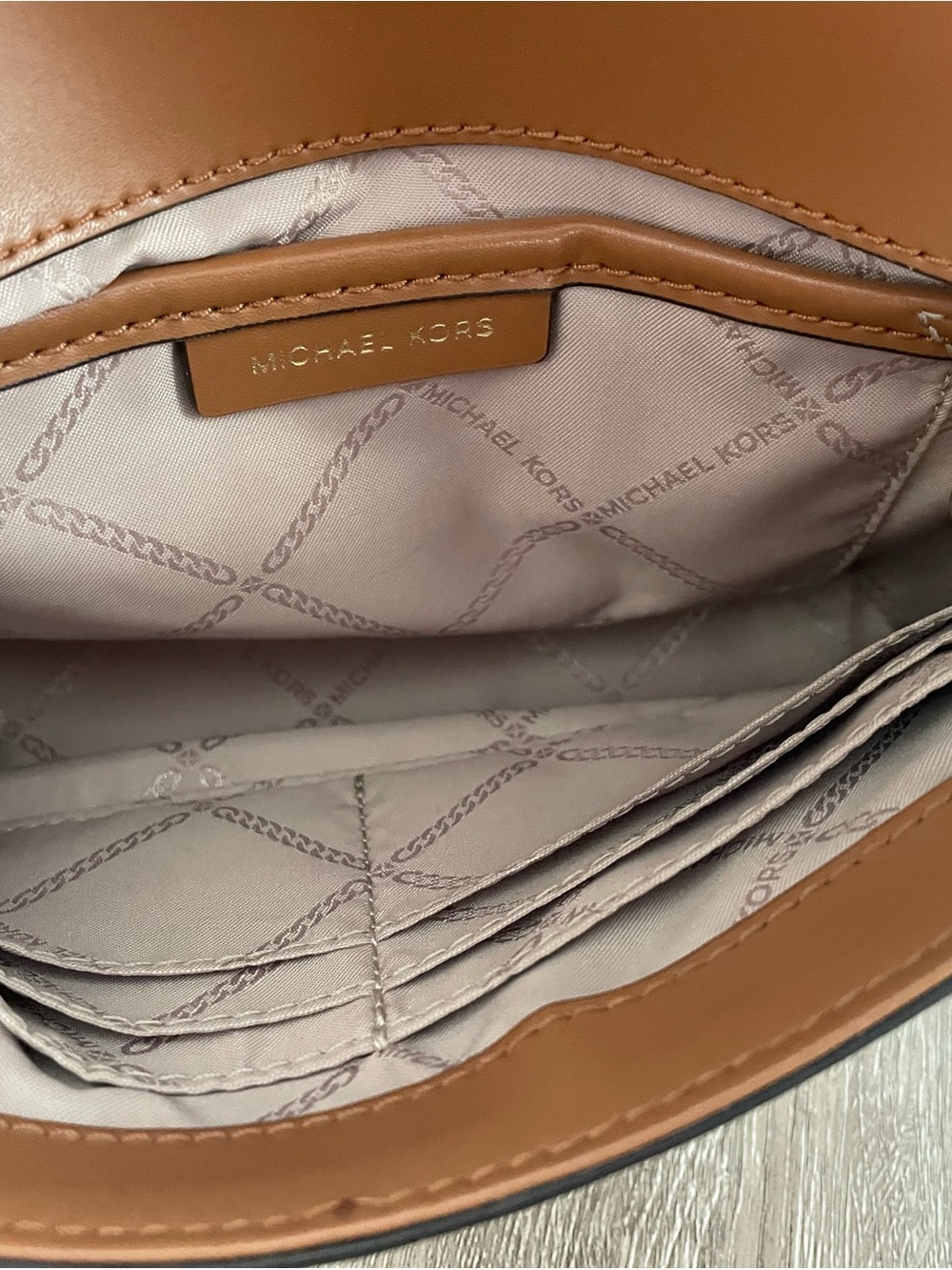 Michael Kors Brown and White Signature Crossbody - Picture 7 of 8